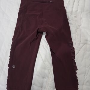 lululemon Athletica Burgundy Cropped Leggings